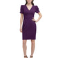 Vestido tubinho com manga bufante DKNY feminino, roxo, tamanho 4