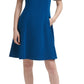 Vestido feminino DKNY com babados e ajuste flare, azul, tamanho 6