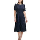 Vestido midi feminino DKNY com bolinhas, azul, tamanho 16