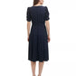 Vestido midi feminino DKNY com bolinhas, azul, tamanho 12