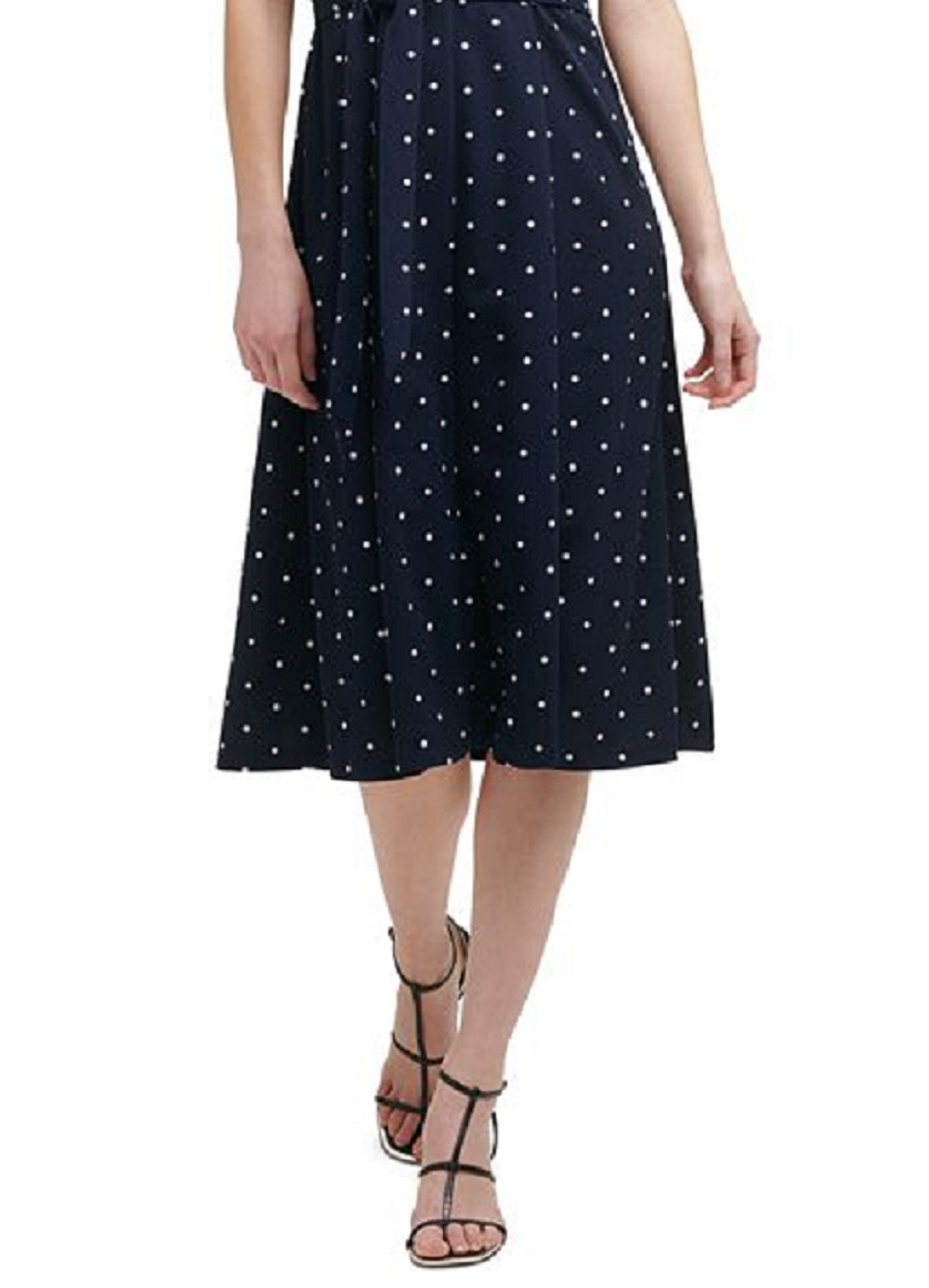 Vestido MIDI de bolinhas DKNY feminino azul tamanho 6