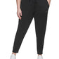 Calça jogger feminina DKNY com detalhes, preta, tamanho 2X
