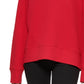 Moletom feminino DKNY com logo embelezado, vermelho, tamanho grande