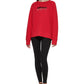 Moletom feminino DKNY com logo embelezado, vermelho, tamanho grande