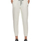 Calça de moletom esportiva feminina DKNY com cordão e logotipo, branca, tamanho extragrande