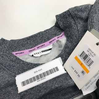 Moletom feminino DKNY com logo bordado de algodão, azul, tamanho P
