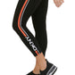 Leggings femininas DKNY Sport com listras laterais e logotipo 7/8, laranja, tamanho extrapequeno