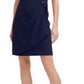 Vestido feminino DKNY com cintura franzida e mangas esvoaçantes, azul, tamanho 10