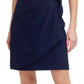 Vestido feminino DKNY com cintura franzida e mangas esvoaçantes, azul, tamanho 10