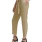 Calça texturizada feminina DKNY de cintura alta, marrom, tamanho 4