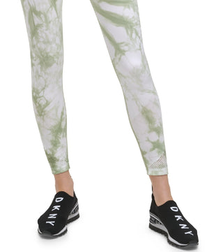 Leggings femininas DKNY Tie Dyed 7/8 Verde Tamanho GG