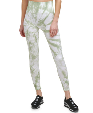 Leggings femininas DKNY Tie Dyed 7/8 Verde Tamanho GG