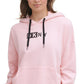 Moletom com capuz feminino DKNY Cotton Logo Graphic, rosa, tamanho XS