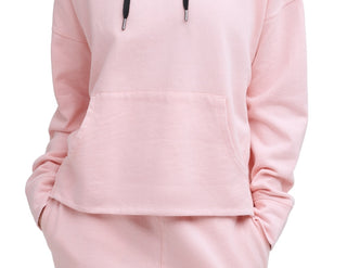 Moletom com capuz feminino DKNY Cotton Logo Graphic, rosa, tamanho XS