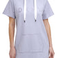 Vestido de moletom feminino DKNY de algodão azul, tamanho médio