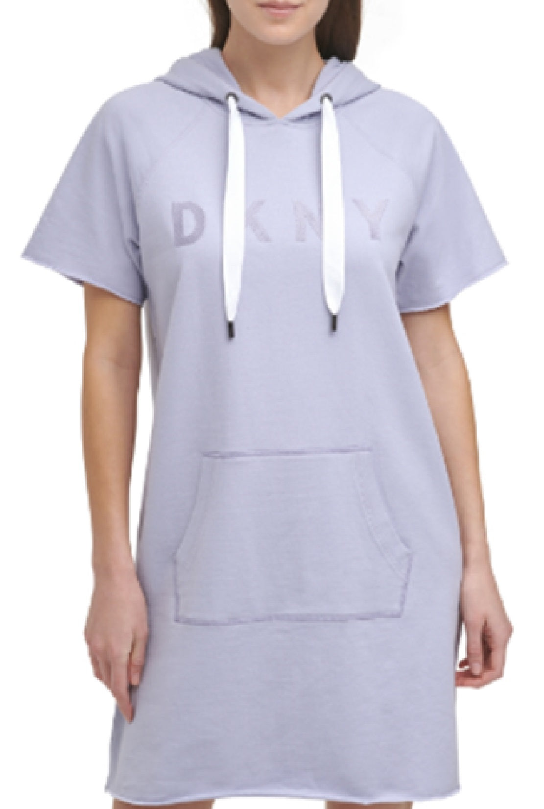 Vestido de moletom feminino DKNY de algodão azul, tamanho médio