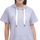 Vestido de moletom feminino DKNY de algodão azul, tamanho médio