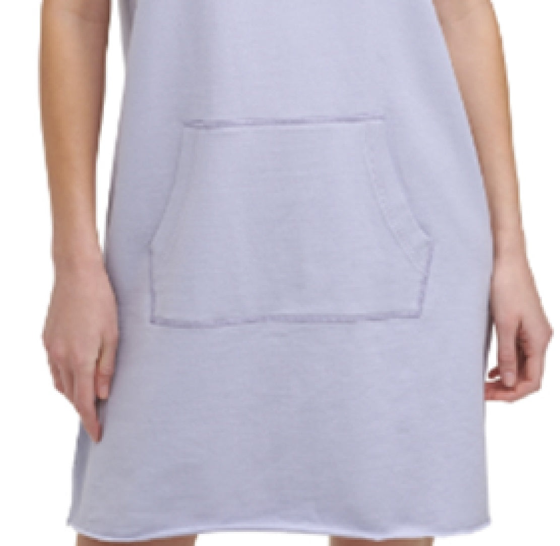 Vestido de moletom feminino DKNY de algodão azul, tamanho médio