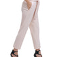 Calça feminina DKNY com cintura alta e amarração na cintura, rosa, tamanho 18