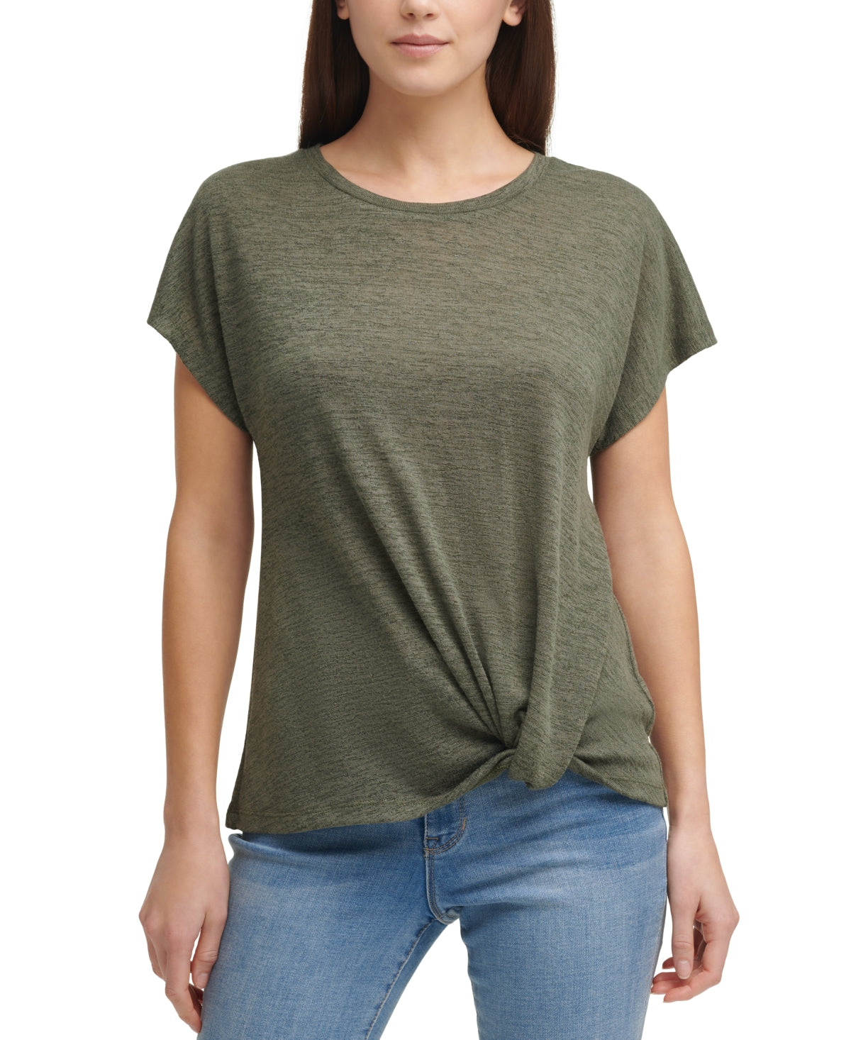 Top DKNY Feminino com Nó Frontal Verde Tamanho X-Grande