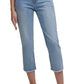 Calça jeans feminina DKNY Rivington Slim Straight Cropped Raw, azul, tamanho 28