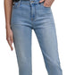 Calça jeans feminina DKNY Rivington Slim Straight Cropped Raw, azul, tamanho 28