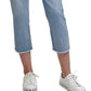 Calça jeans feminina DKNY Rivington Slim Straight Cropped Raw, azul, tamanho 28