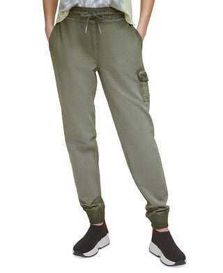 Calça cargo feminina DKNY de algodão, verde, tamanho pequeno