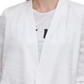 Blazer feminino DKNY sem gola e manga franzida, branco, tamanho pequeno