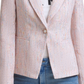 Blazer DKNY Tweed Faux Pearl de um botão rosa tamanho 16