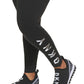 Leggings femininas DKNY de cintura alta com logo e comprimento total, pretas, tamanho 2X