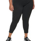 Legging feminina DKNY cintura alta 7/8 com logo gravado, preta, tamanho 3X