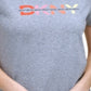 Camiseta feminina DKNY com estampa de logotipo gráfico, cinza, tamanho pequeno