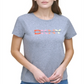 Camiseta feminina DKNY com estampa de logotipo gráfico, cinza, tamanho pequeno