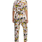 Macacão feminino DKNY com estampa floral, preto, tamanho 6