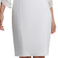Vestido tubinho feminino DKNY com mangas 3/4 de chiffon, branco, tamanho 4