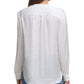 Blusa plissada transparente feminina DKNY, branca, tamanho grande