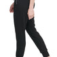 Calça jogger feminina DKNY com bolso e zíper, preta, tamanho grande