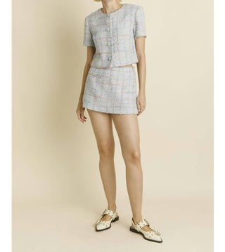 Aureum - Edina Tweed Cropped Jacket And Skort Set