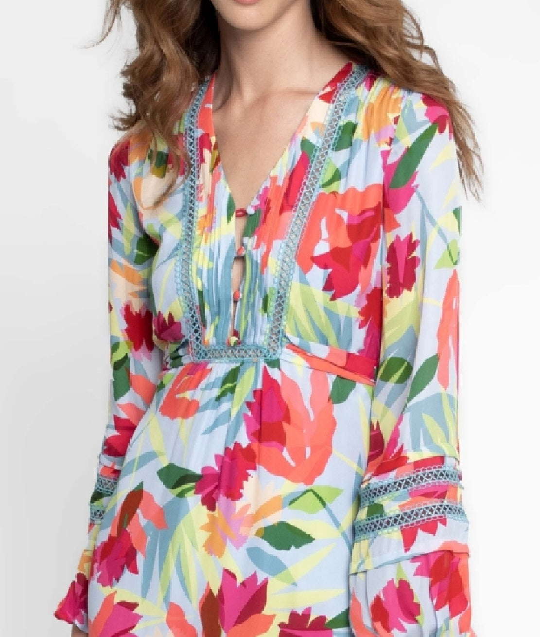 Vestido feminino Nicole Miller com manga balão e amarração nas costas, vermelho, tamanho grande