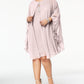 Vestido formal feminino SL Fashions com zíper transparente e strass, sem mangas, com decote em V, comprimento até o joelho, rosa, tamanho 24W