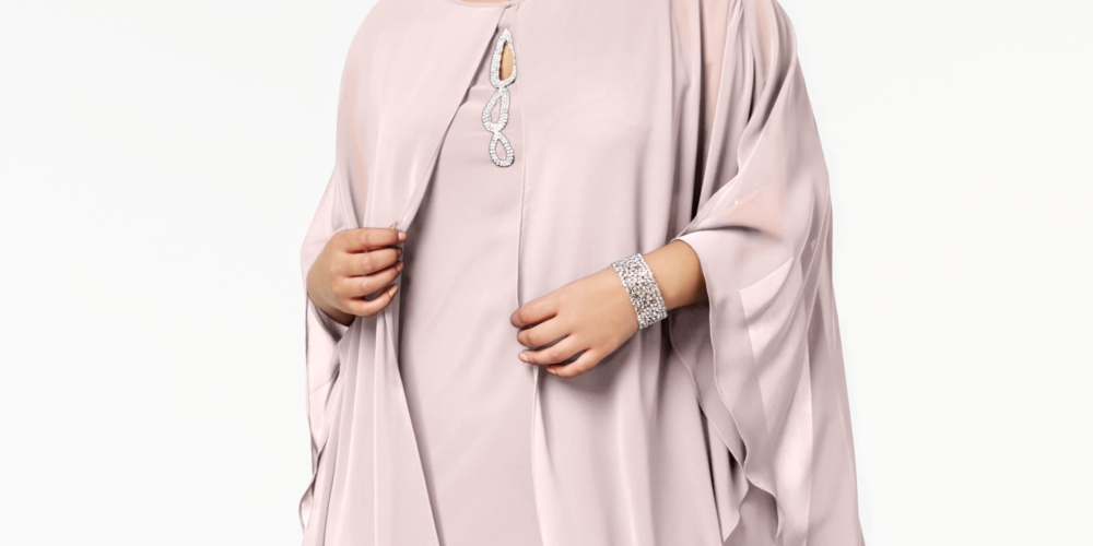 Vestido formal feminino SL Fashions com zíper transparente e strass, sem mangas, com decote em V, comprimento até o joelho, rosa, tamanho 24W