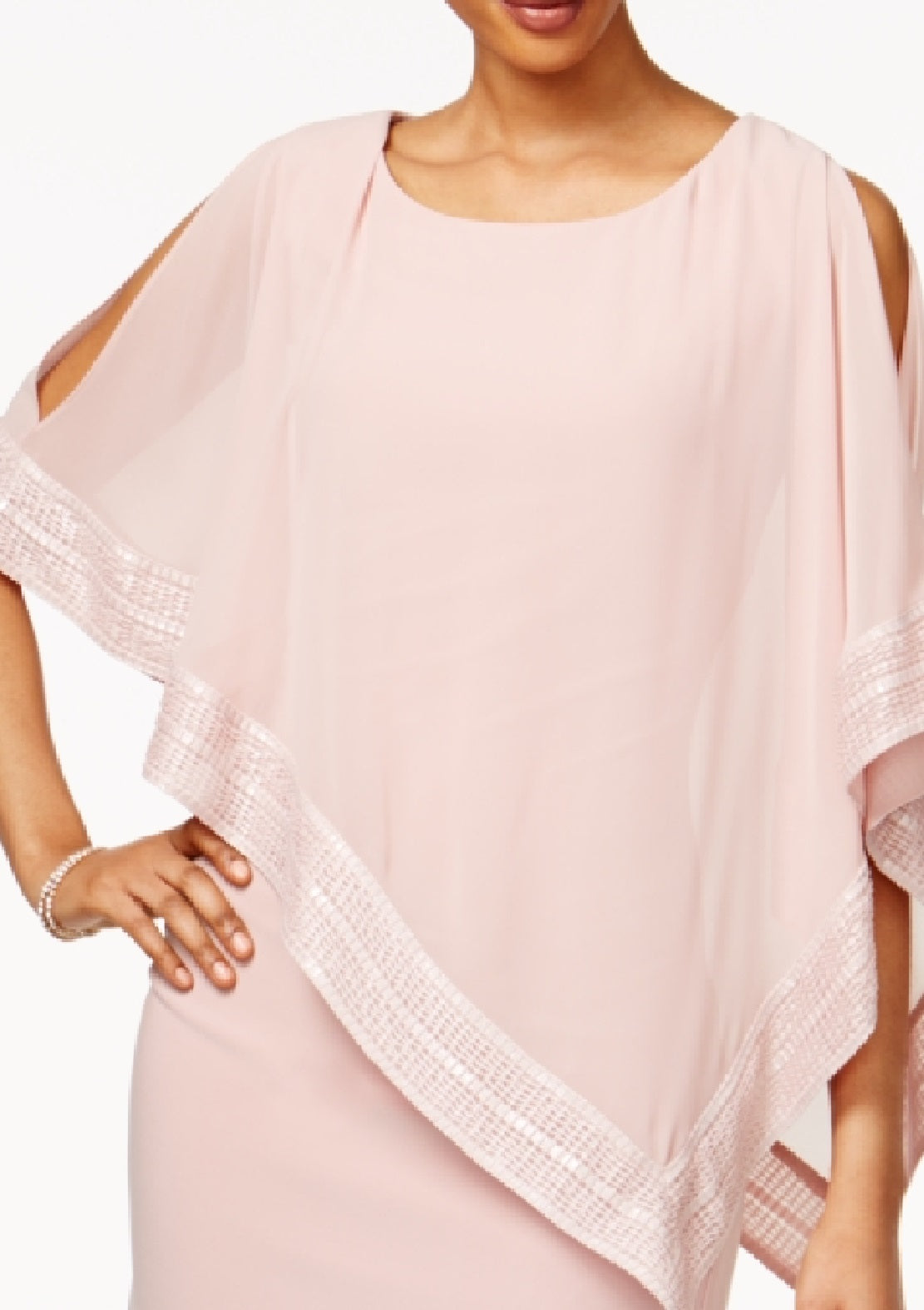 Vestido tubinho com acabamento metálico SL Fashions feminino, rosa, tamanho 16