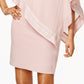 Vestido tubinho com acabamento metálico SL Fashions feminino, rosa, tamanho 16