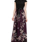 Vestido longo floral misto SL Fashions feminino, roxo, tamanho 6