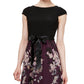 Vestido longo floral misto SL Fashions feminino, roxo, tamanho 6