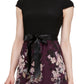 Vestido feminino SL Fashions com saia floral e manga curta, roxo, tamanho 8