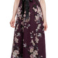 Vestido feminino SL Fashions com saia floral e manga curta, roxo, tamanho 14