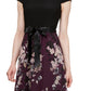 Vestido feminino SL Fashions com saia floral e manga curta, roxo, tamanho 14