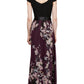 Vestido feminino SL Fashions com saia floral e manga curta, roxo, tamanho 16